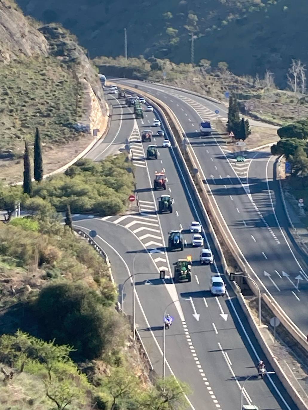 Directo | Sigue las protestas de los agricultores de este miércoles en Málaga