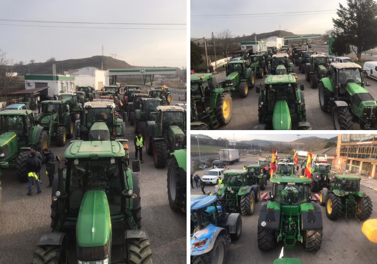 Segundo día de protestas con tractores cortando la A-1 y otras vías de Burgos