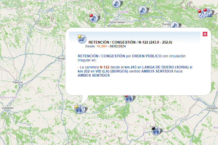 El tercer día de protestas agrarias se cierra con dos detenidos en Burgos