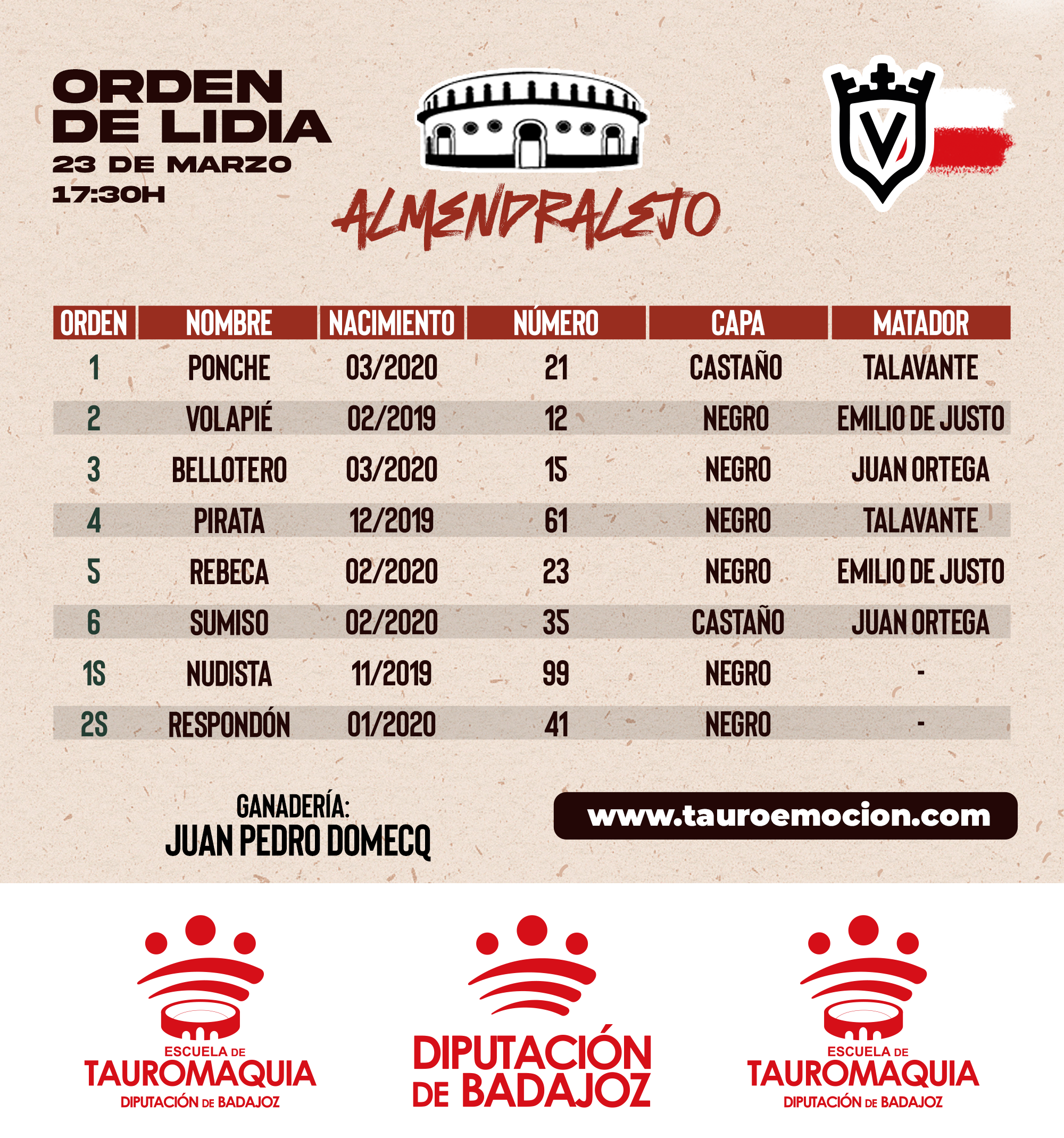 Así hemos narrado la corrida de toros en Almendralejo